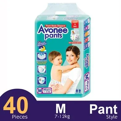 Avonee Pants System Baby Daiper (M Size) (7-12kg) (40Pcs) - Rokomari product